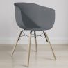 Buy Dining Chair - Scandinavian Style - Natural Wood Legs - Mangri Dark grey 61734 - prices